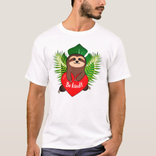 T-shirt "Sois gentil !" Parcelle avec coeur et feuillage t