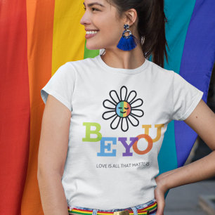 T-shirt Sois toi LGBT Pride Sunshine Face Rainbow