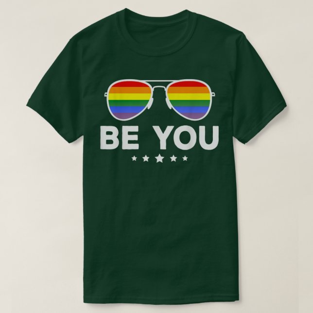 T-shirt Sois toi LGBT Rainbow Sungls  (Design devant)