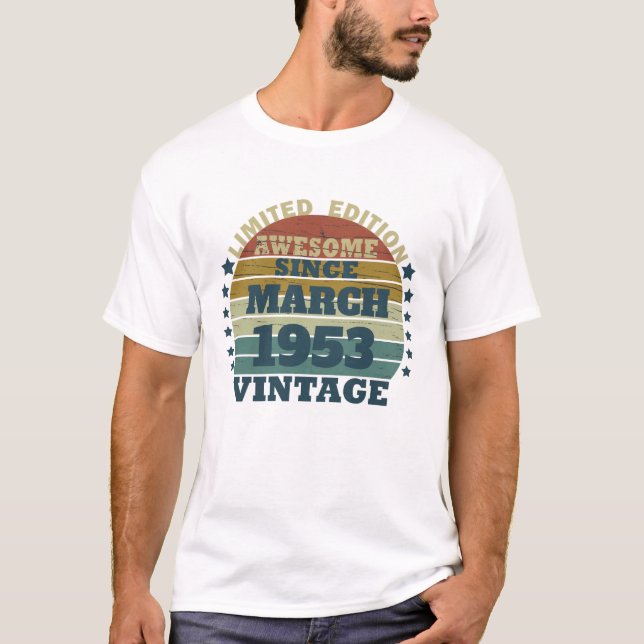 T-shirt Soixante-dix ans vintages personnalisés 70e annive (Devant)