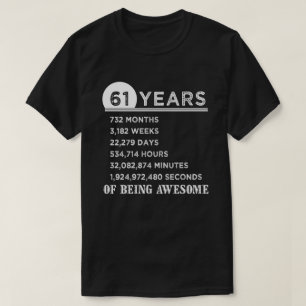 T-shirt soixante-et-unième Chemise d'anniversaire cadeaux