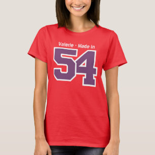 T-shirt Soixantième année ou toute année V1C5E de 1954