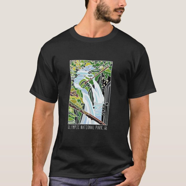 T-shirt Sol Duc Chutes du Parc National Olympique Long Man (Devant)