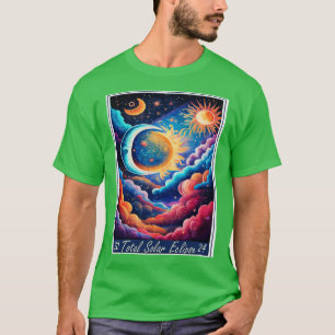 T-shirt Solaire Total Eclipse 2024 Starry Graphic Design