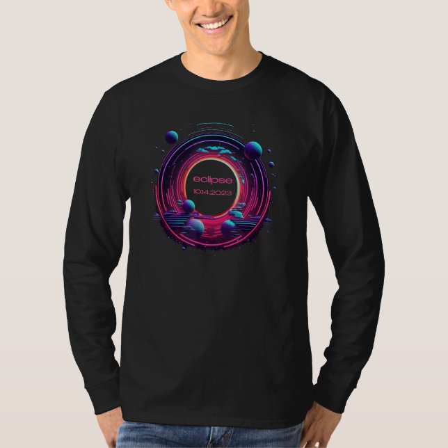 T-shirt Solar Annular Eclipse 2023 Totality Eclipse Vaporw (Devant)