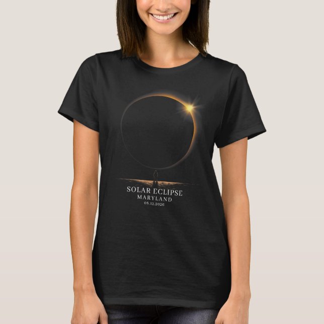 T-shirt Solar Eclipse 2026 Celestial Astronomy (Devant)