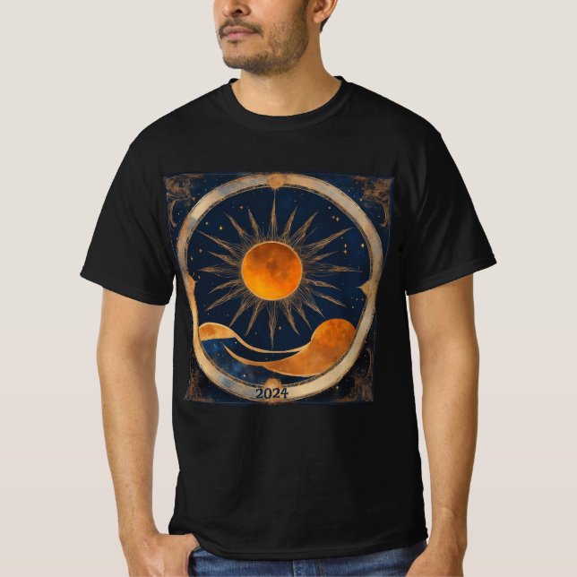 T-shirt Solar Eclipse Hills 2024 ou Ajouter un nom Hommes (Devant)