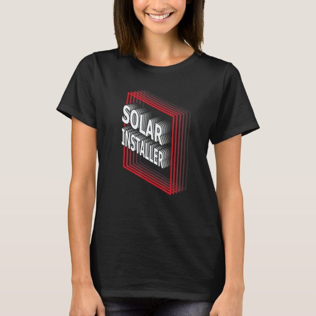 T-shirt Solar Installer Job Title Appreciation Retro (Devant)