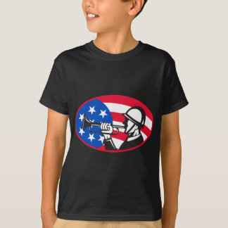 T-shirt Soldat américain avec la bugle et bannière étoilée