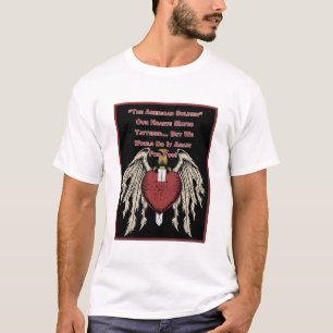 T-shirt Soldat Américain Poignant Coeurs Tattrés
