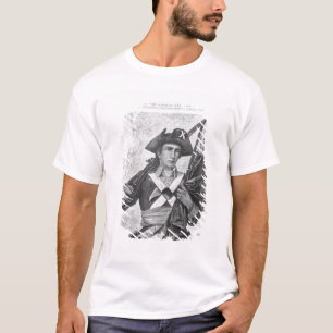T-shirt Soldat continental tenant un drapeau de mousquet