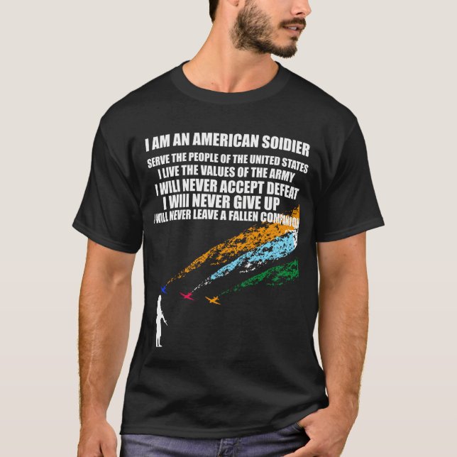T-shirt Soldier's Creed Serve le peuple des États-Unis (Devant)