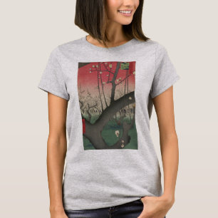 T-shirt soleil couchant japonais pruniers arbres