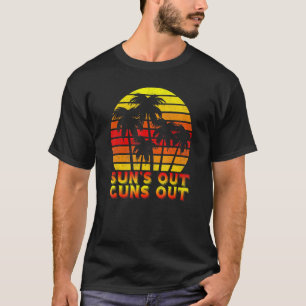 T-shirt Soleil Dehors Armes Palm Beach Rétro 80 Été Vacanc