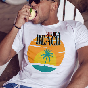 T-shirt soleil d'une plage drôle vintage été amusant
