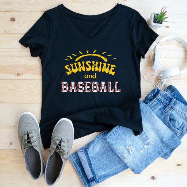 T-shirt Soleil et baseball en détresse (Créateur téléchargé)