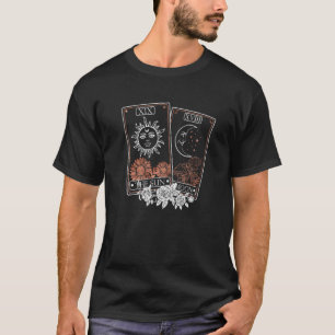 T-shirt Soleil et Lune Cartes de Tarot Vintage Astrologie 