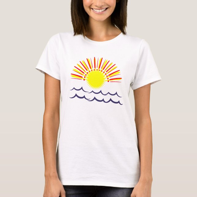 T-shirt Soleil et vagues de bonheur (Devant)
