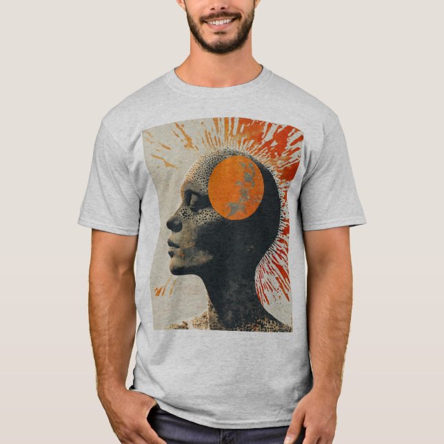 T-shirt "Soleil éternel : Memento Mori Halftone Collage T- (Devant)