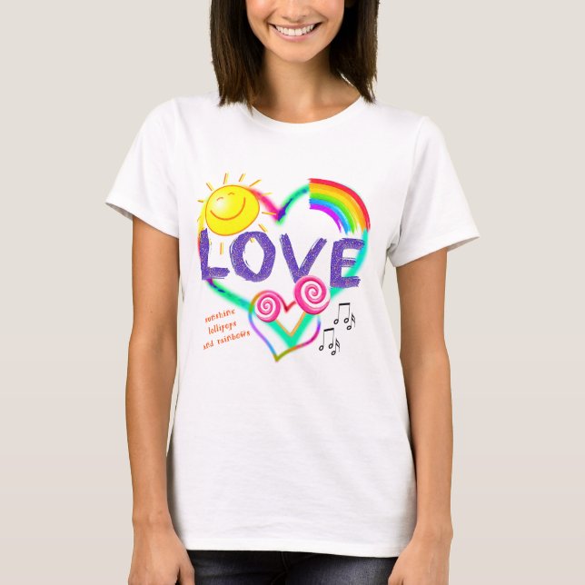 T-shirt Soleil, Lollipops et Rainbows (Devant)
