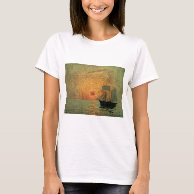 T-shirt Soleil rouge par Maxime Maufra, impressionnisme Vi (Devant)