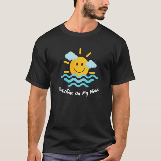 T-shirt Soleil Sur Mon Esprit Sourire Visage Joyeux Sourir (Devant)