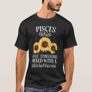 T-shirt Soleil Tournesol Poissons Signe Du Zodiaque Filles