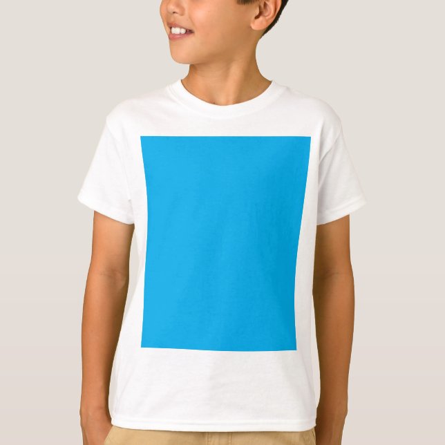 T-shirt Solid Cyan Blue Background | Summer Minimal Style (Devant)