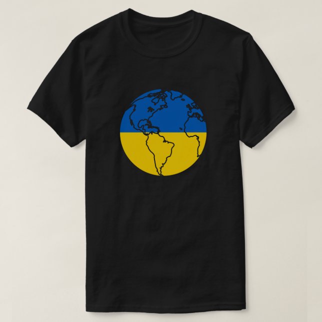 T-shirt Solidarité Mondiale Drapeau Ukrainien (Design devant)