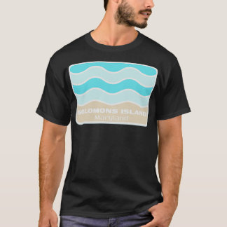 T-shirt Solomons Island Maryland s'écrase une vague sur un