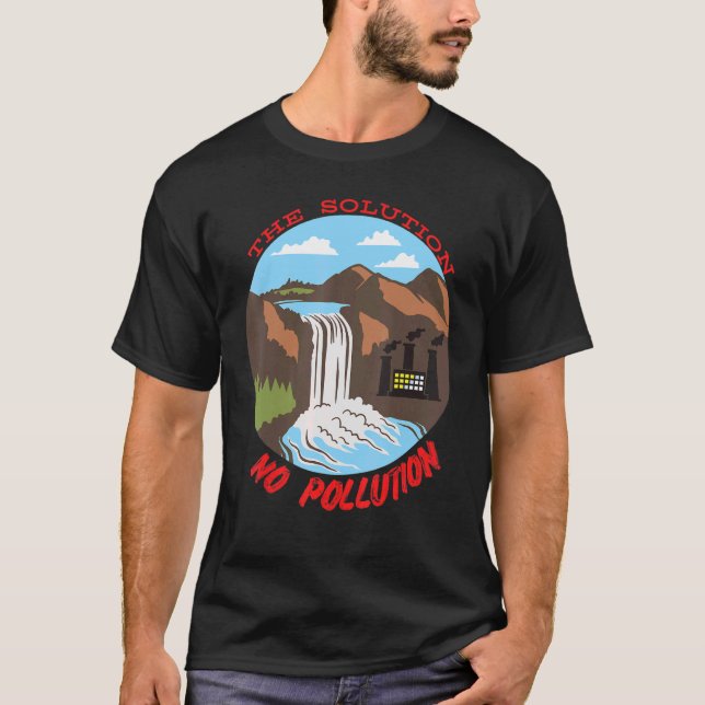 T-shirt Solution No Pollution Save the Environment Clean A (Devant)