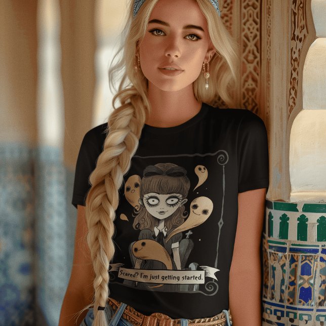 T-shirt Sombre esthétique : Goth Girl Entourée de fantômes (Créateur téléchargé)