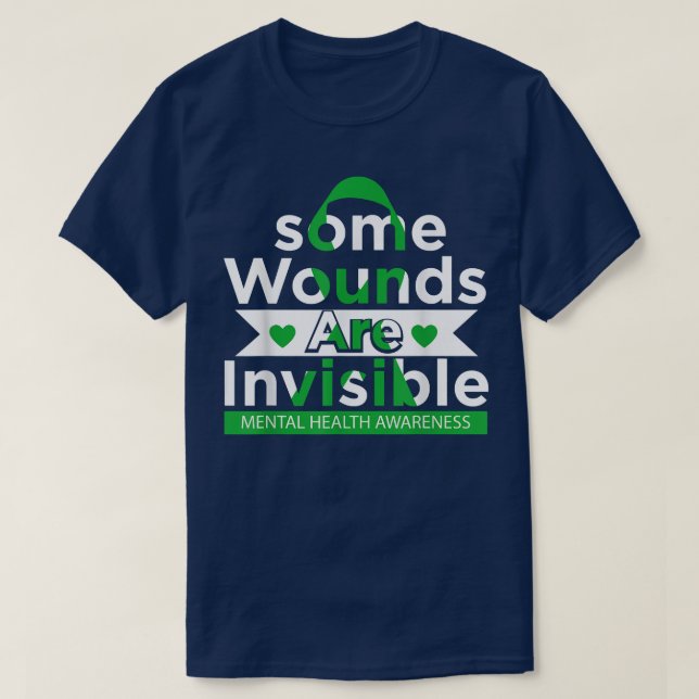T-shirt Some Wounds Are Invisible Ribbon Mental Health Awa (Design devant)