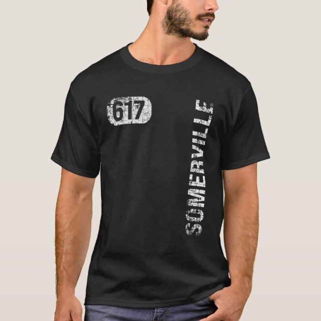 T-shirt Somerville Massachusetts 617 Indicatif régional Re (Devant)