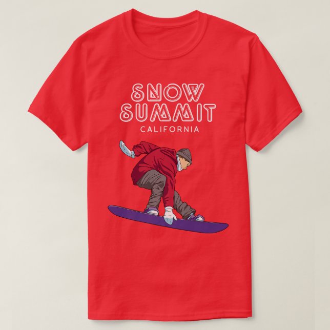 T-shirt Sommet de neige CalifornieSnowboardeur (Design devant)