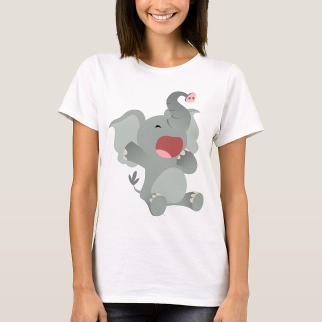 T-shirt somnolent mignon de femmes d'éléphant de (Devant)