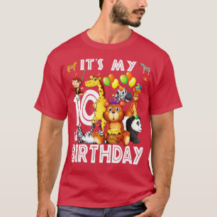 T-shirt Son 10e anniversaire Safari Jungle Animaux Amateur