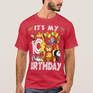 T-shirt Son 10e anniversaire Safari Jungle Animaux Amateur