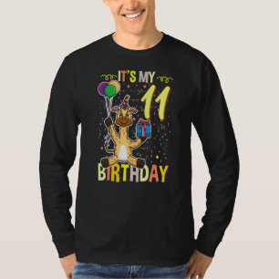 T-shirt Son 11e anniversaire de mon animal Giraffe 1