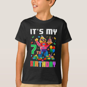 T-shirt Son 7ème Bâtiment d'anniversaire My 7th Brick 7 Se
