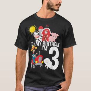 T-shirt Son Anniversaire Thème Ferme Anniversaire Cadeau A