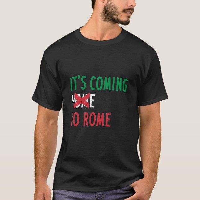T-shirt son arrivée à rome - son retour à la maison - l'eu (Devant)