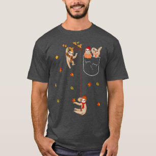 T-shirt Son Automne Yall Feuilles Automne Slot Poche