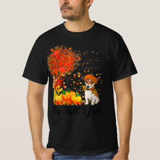 T-shirt son automne yall jack russell citrouille automne