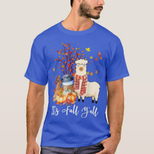 T-shirt Son Automne Yall Llama Citrouille Automne Thanksgi