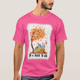 T-shirt Son automne Yall White Terrier Chien Citrouille au