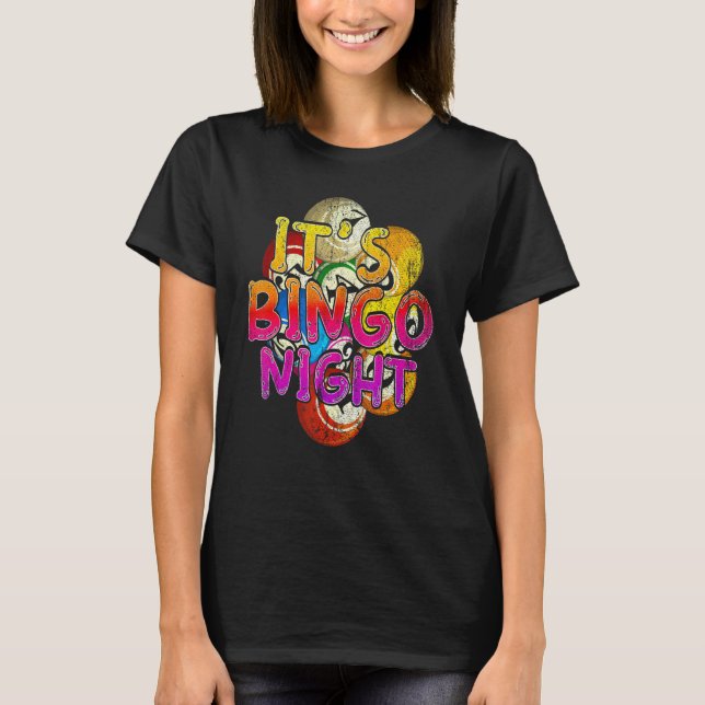 T-shirt Son Bingo Night Bingo Joueur Loterie Jeu Colo (Devant)