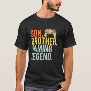 T-shirt Son Brother Gaming Legend Retro Gamer Boys Kids Me