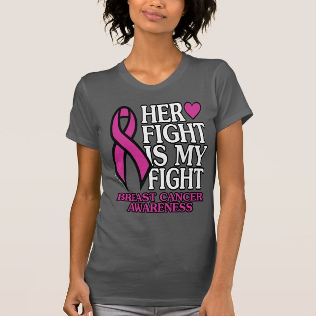 T-shirt Son combat...Cancer du sein (Devant)