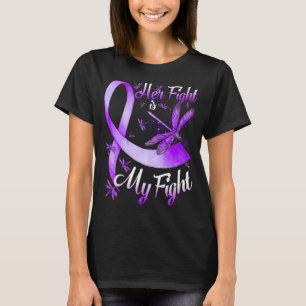 T-shirt Son combat est ma libellule de combat Alzheimer